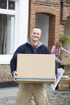 Removal team helping with a home move in London