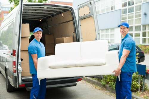 Moving van loading boxes for a London man and van service