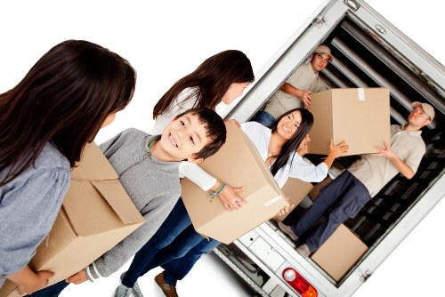 Man and van moving items in London at the start of a city relocation