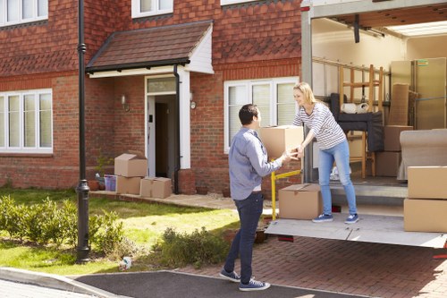 Checklist and prepared boxes for a house move in London