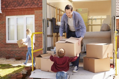 Moving van ready for a residential relocation in London