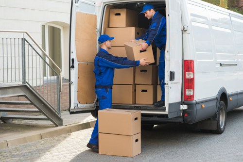 Removal truck supporting a flat move in London