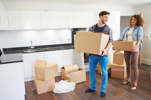 Packed moving van ready for a London home or office move