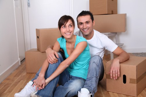Removals van being loaded for a home or office move in London