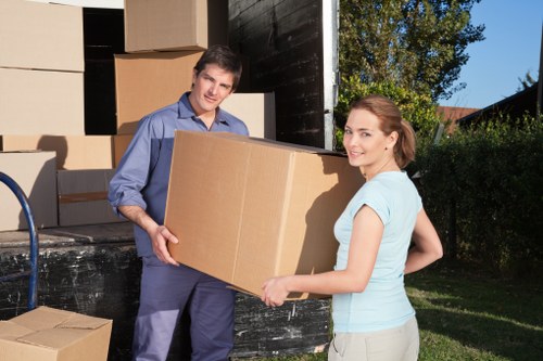 Professional man with van team handling a London property removal